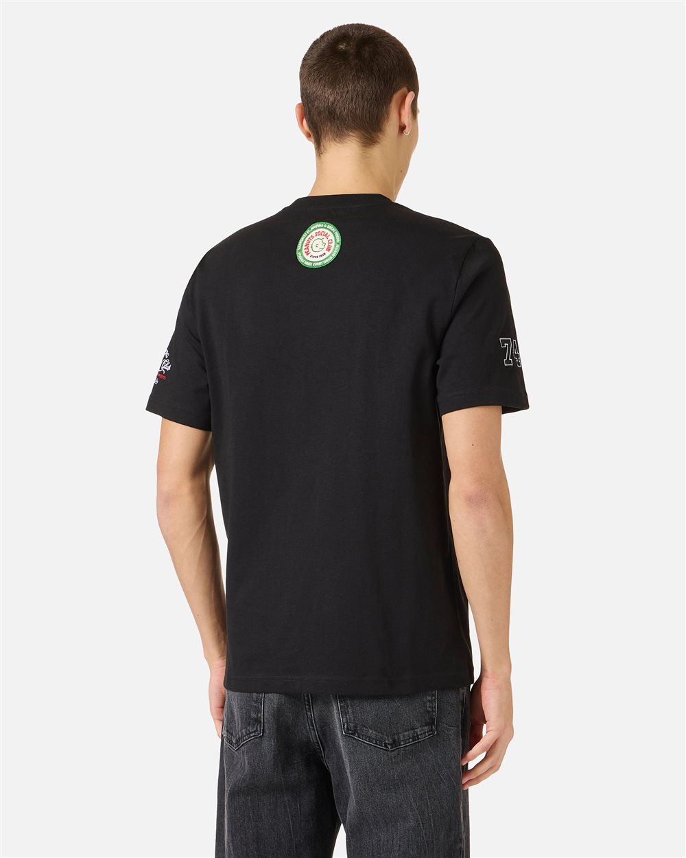 Regular fit black cotton jersey T-shirt with Peanuts design | ICEBERG