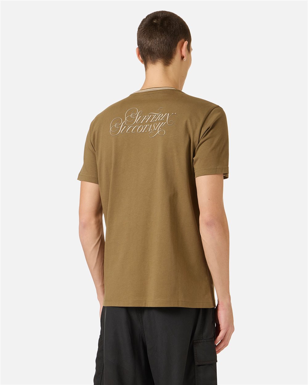Regular fit khaki cotton jersey T-shirt with Looney Tunes | ICEBERG