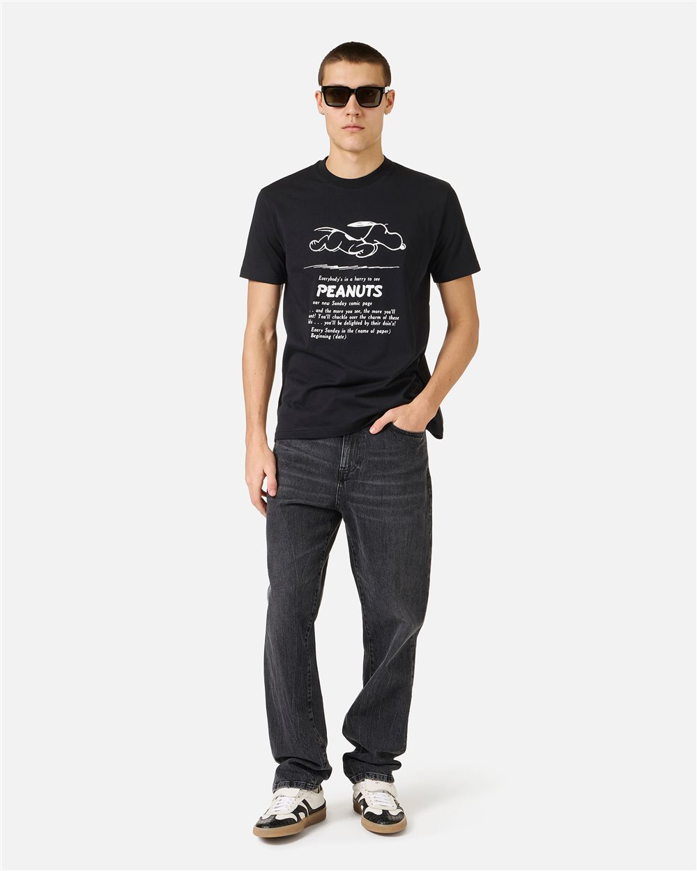 Classic regular fit black T-shirt in sustainable cotton jersey