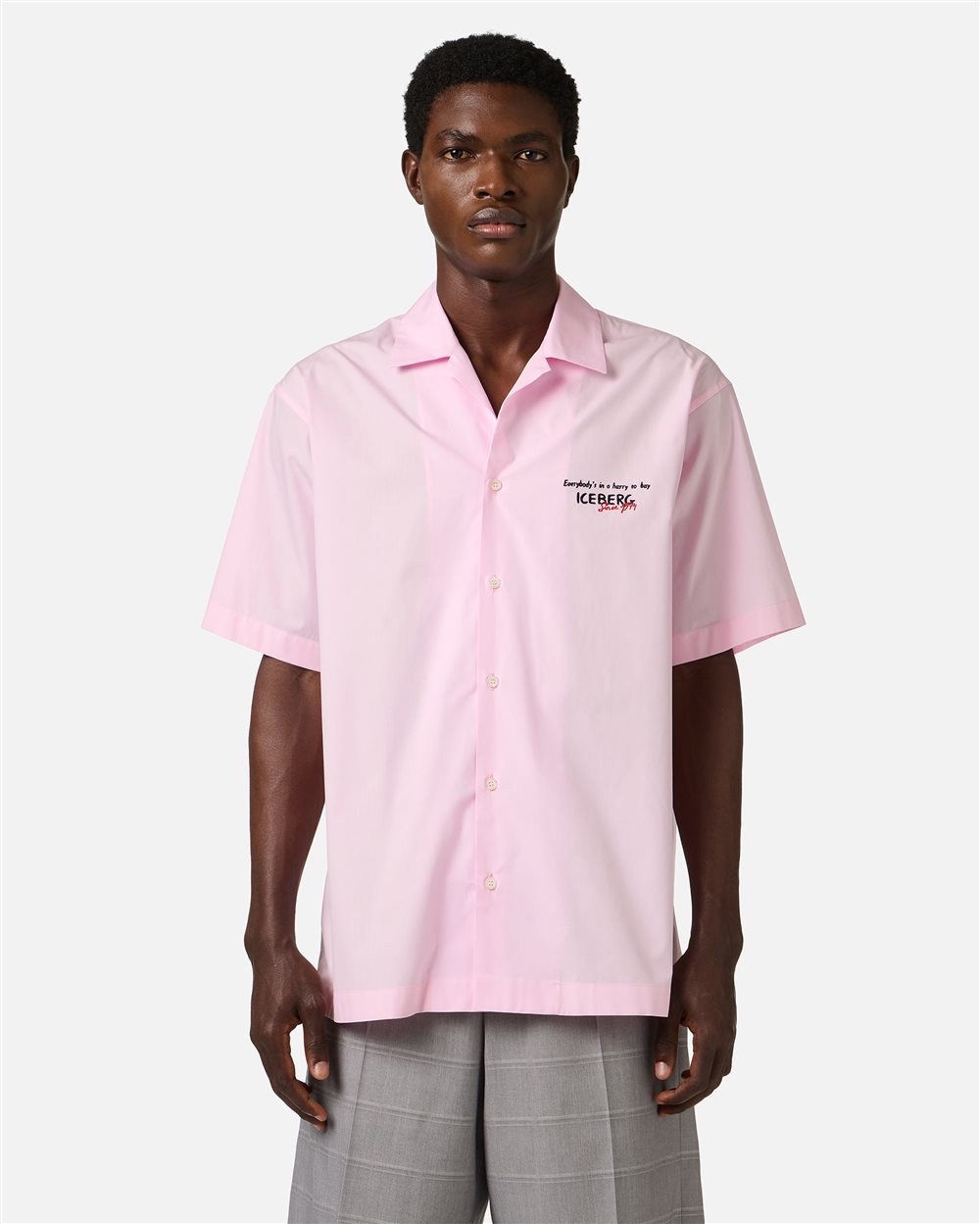 【2024SS】plage R'IAM バルーンシャツ ピンク Comfort fit pink cotton poplin shirt featuring a Peanuts print