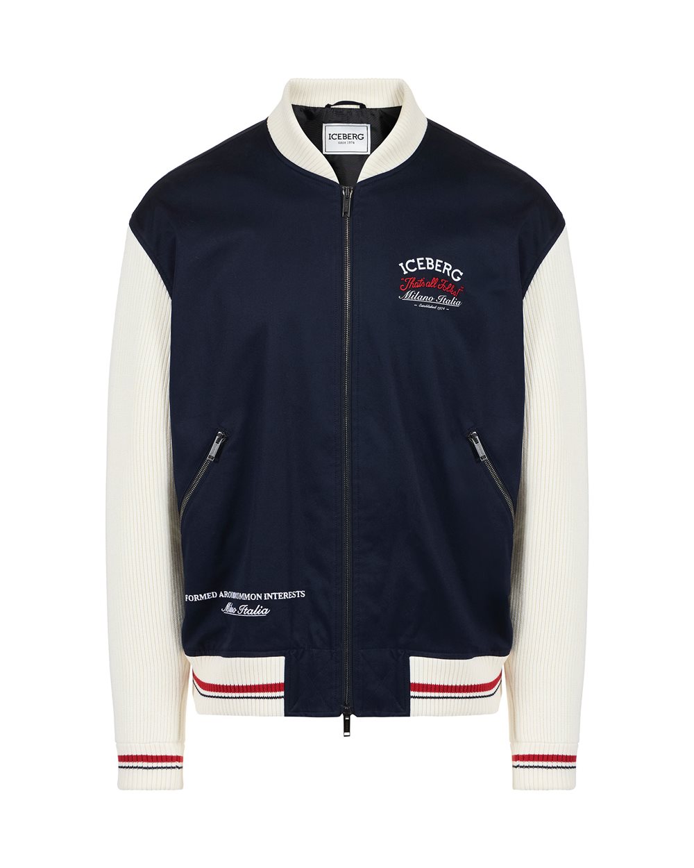 Midnight blue comfort fit gabardine jacket | ICEBERG