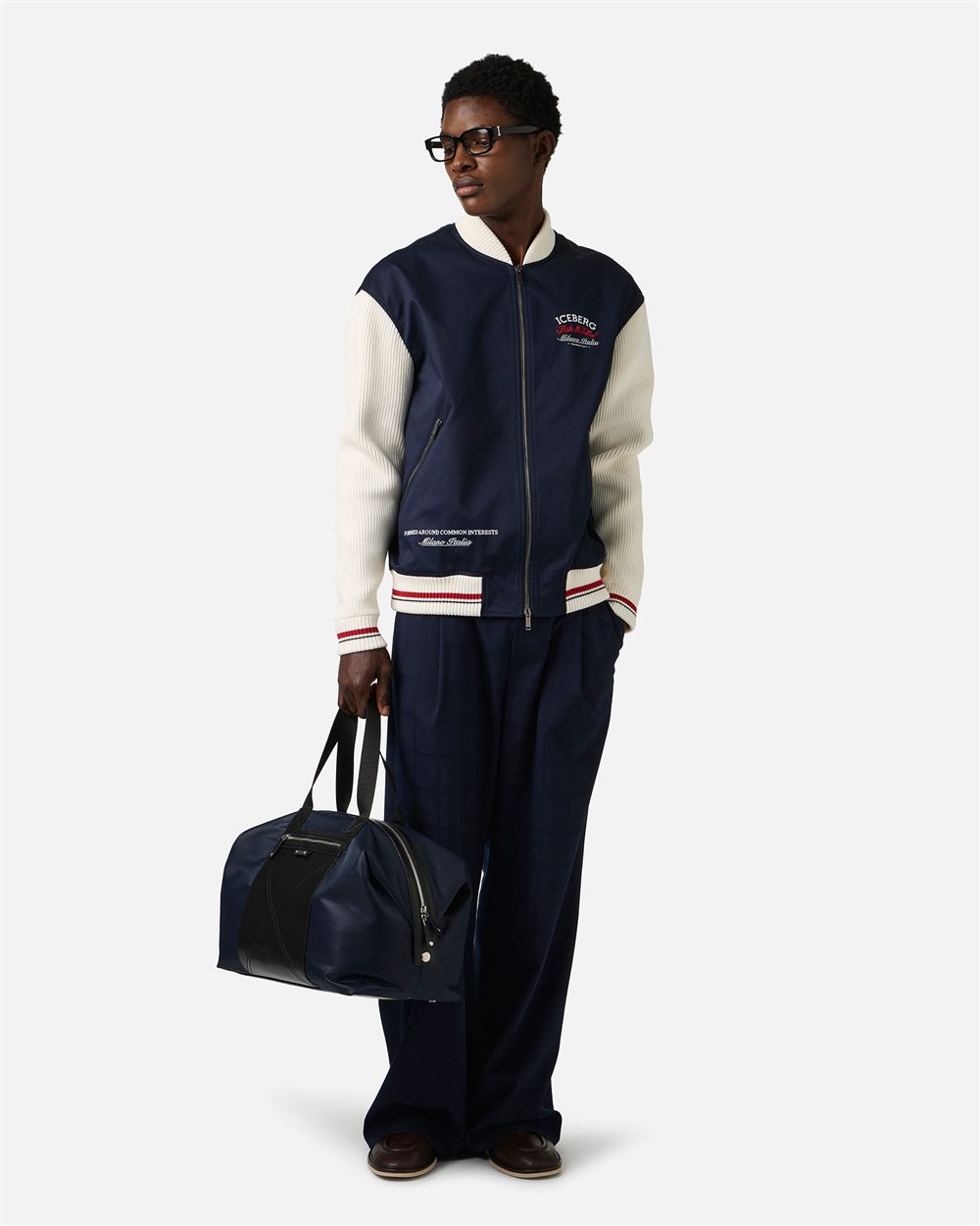 Midnight blue comfort fit gabardine jacket | ICEBERG