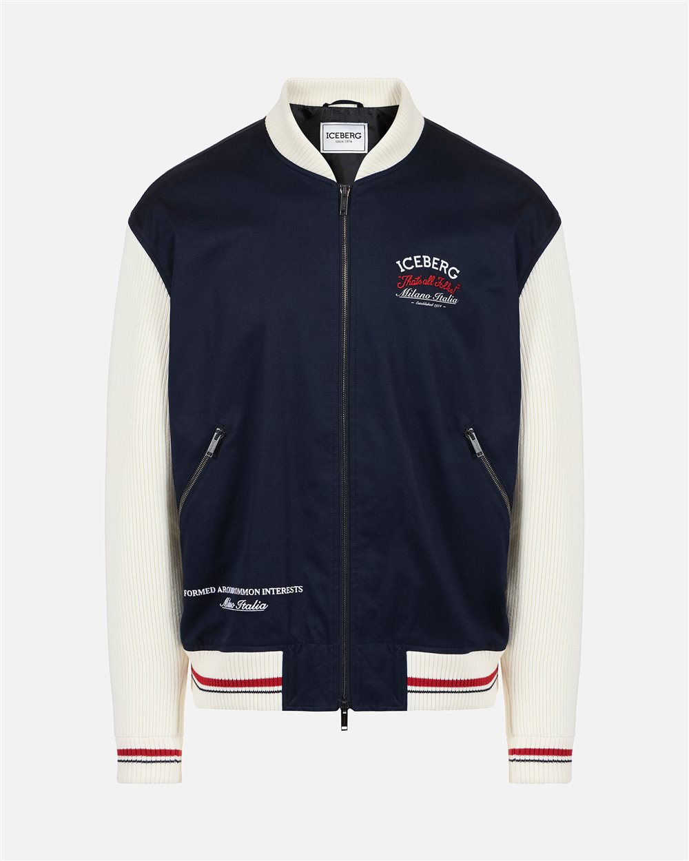 Midnight blue comfort fit gabardine jacket | ICEBERG