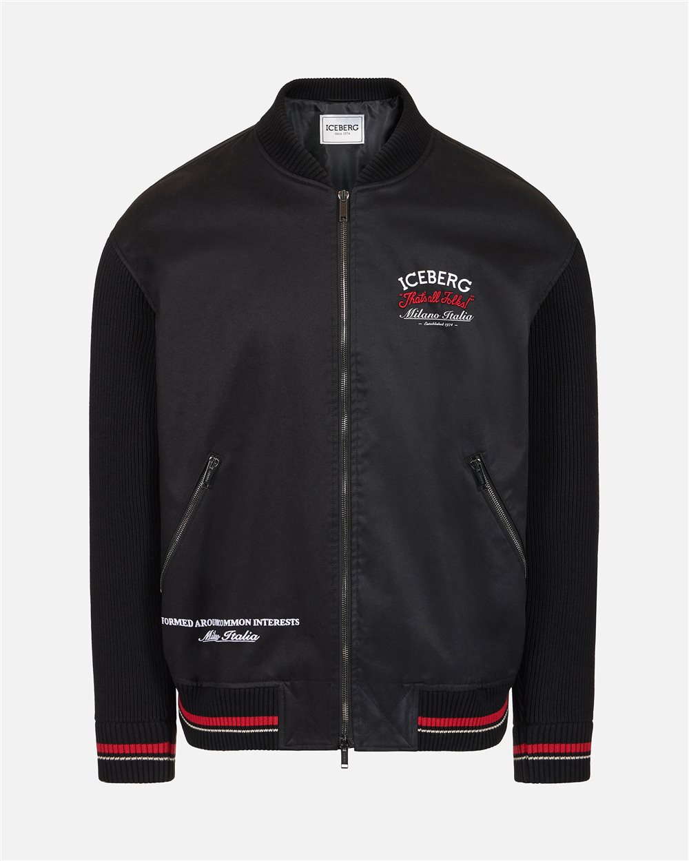Deep black comfort fit gabardine jacket | ICEBERG