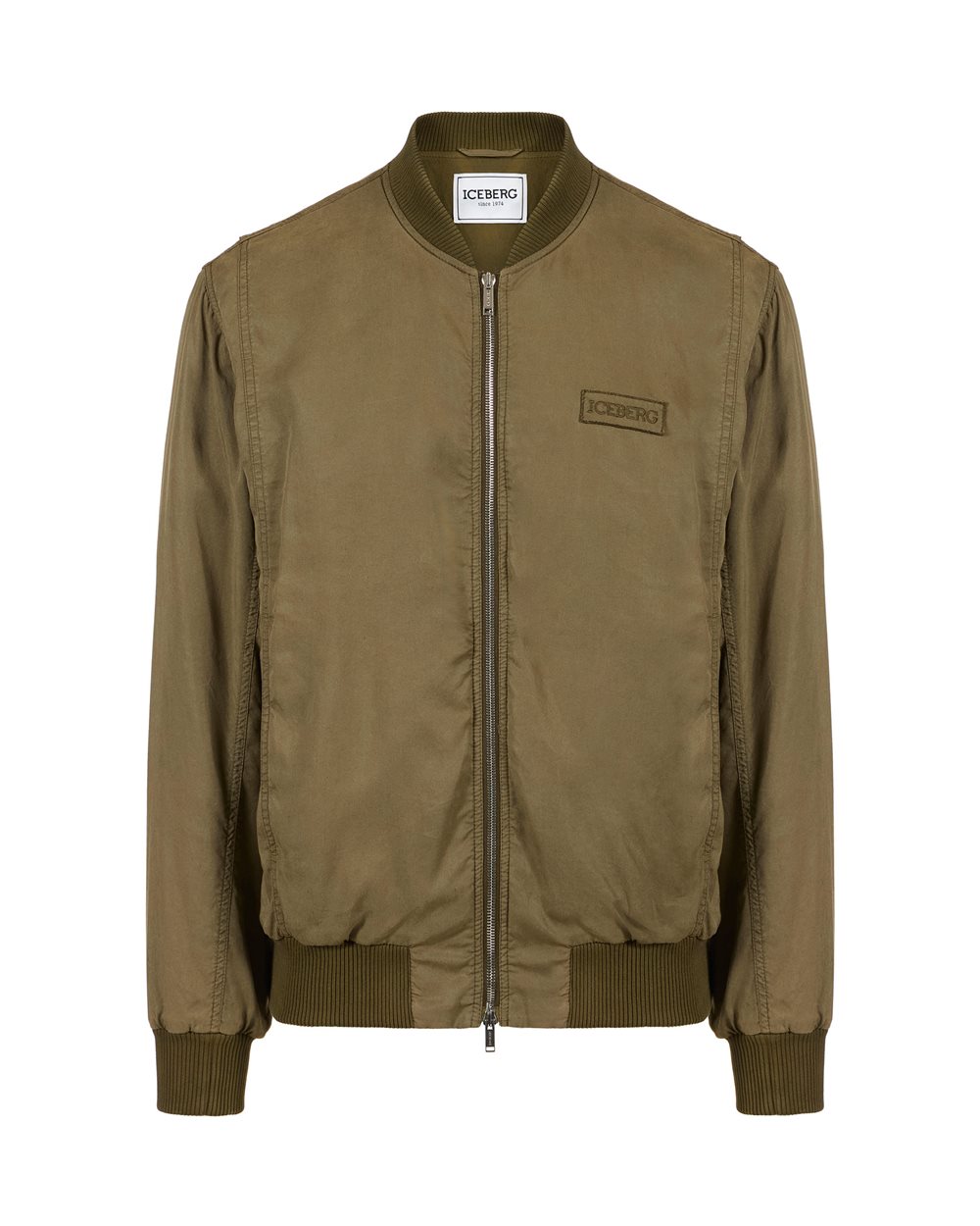 Regular-fit khaki jacket in technical fabric | ICEBERG