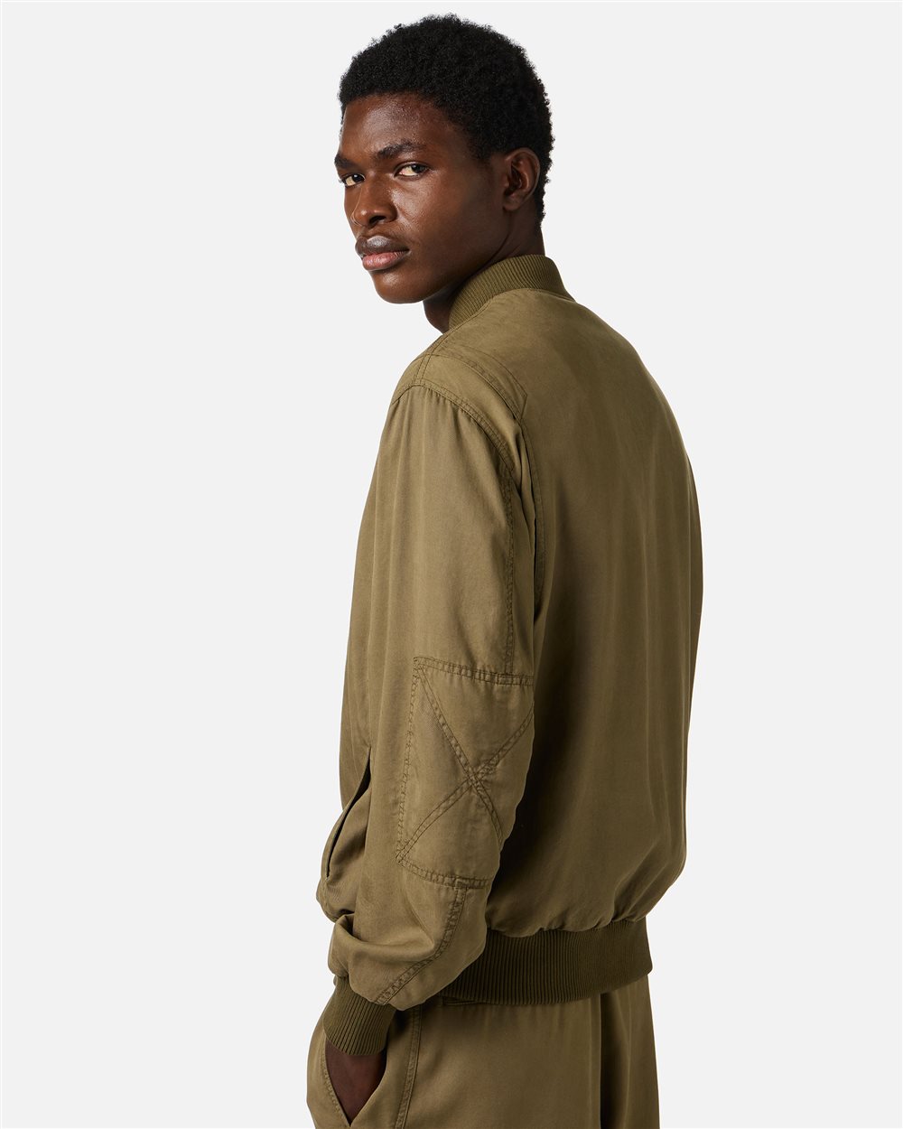 Regular-fit khaki jacket in technical fabric | ICEBERG