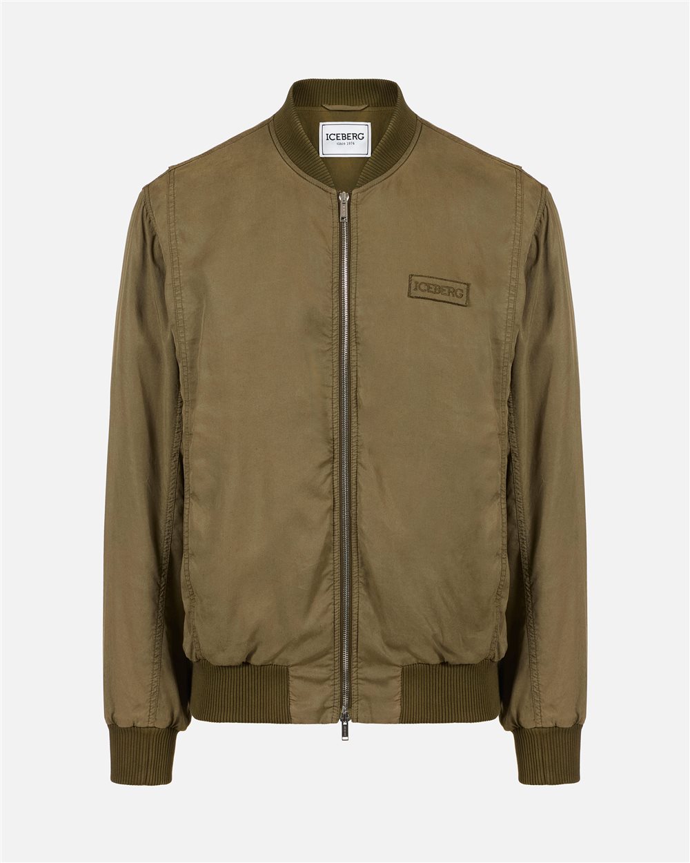 Regular-fit khaki jacket in technical fabric | ICEBERG