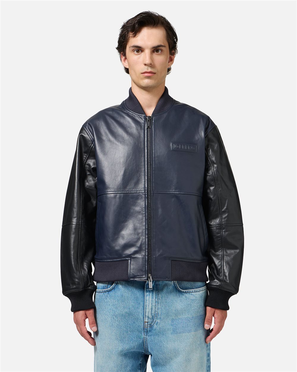 ICEBERG イタリア製 ブランケット レザー ダウン ジャケット ビンテージ 80'S EDDIE BAUER Leather Down Jacket M/BLACK 80年代 エディバウアー
