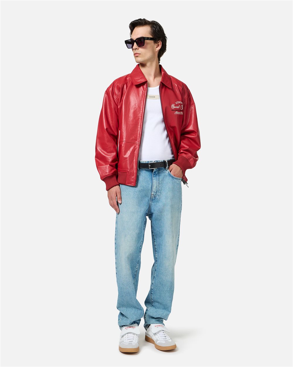 Dark red leather jacket | ICEBERG