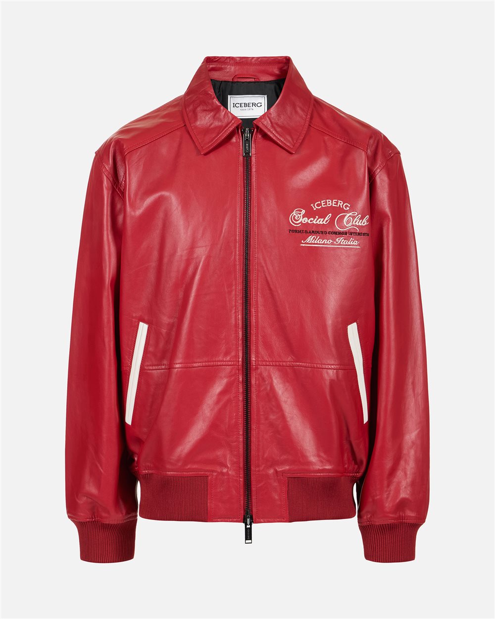 Dark red leather jacket | ICEBERG