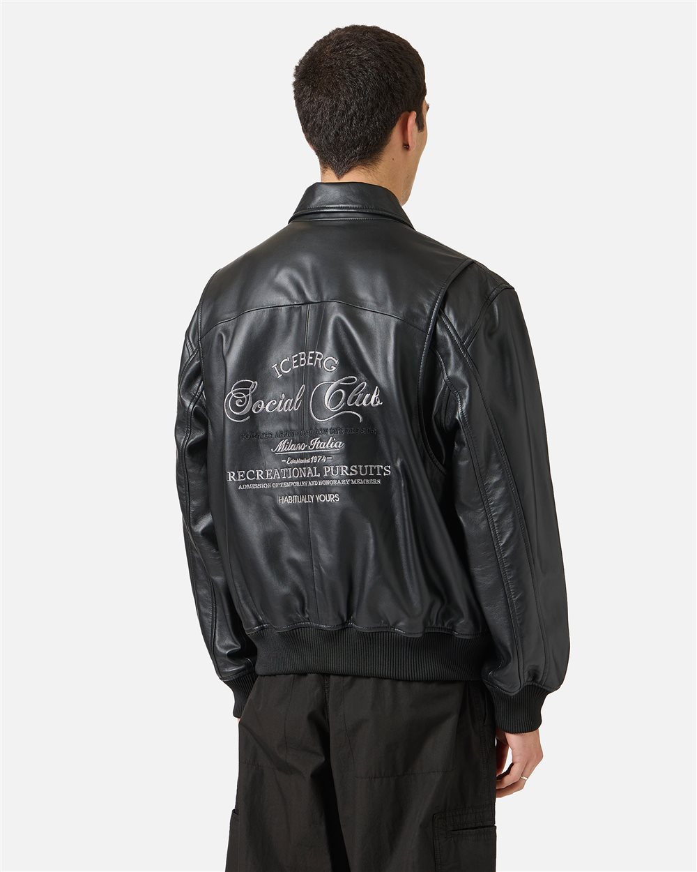 Black leather jacket | ICEBERG