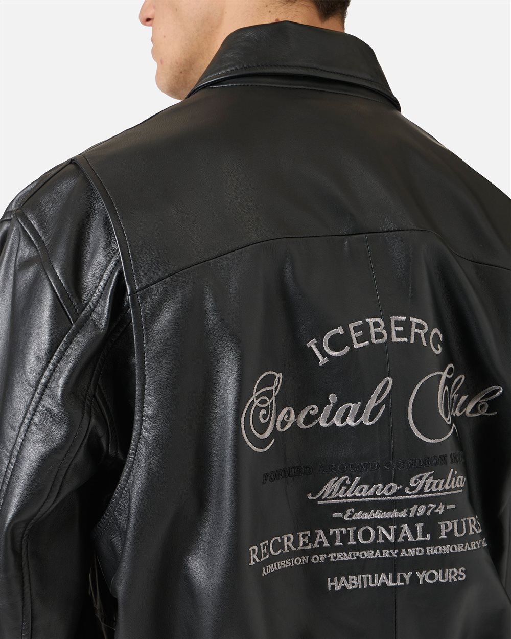 Black leather jacket | ICEBERG
