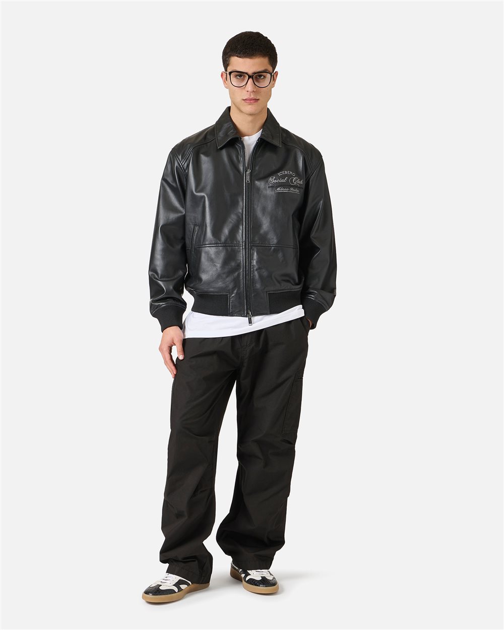 Black leather jacket | ICEBERG