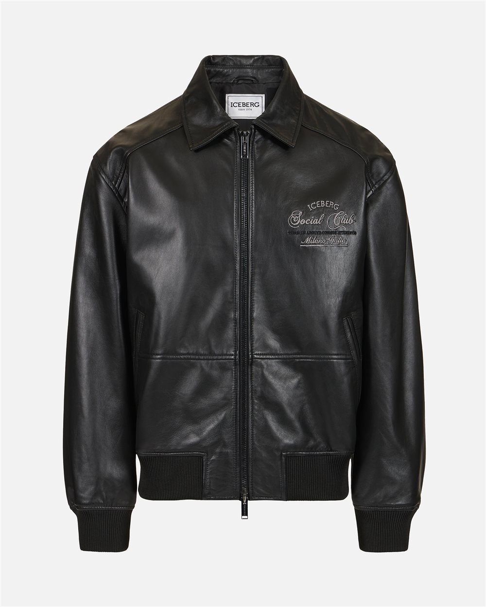 Black leather jacket | ICEBERG