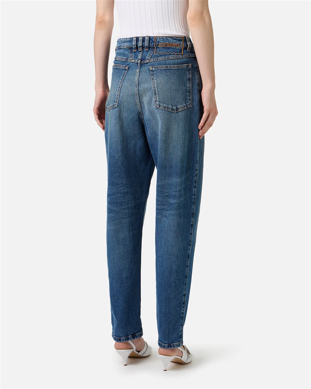 メンズ ICEBERG ICEJEANS ワイドデニム パッチワーク ワッペン 42