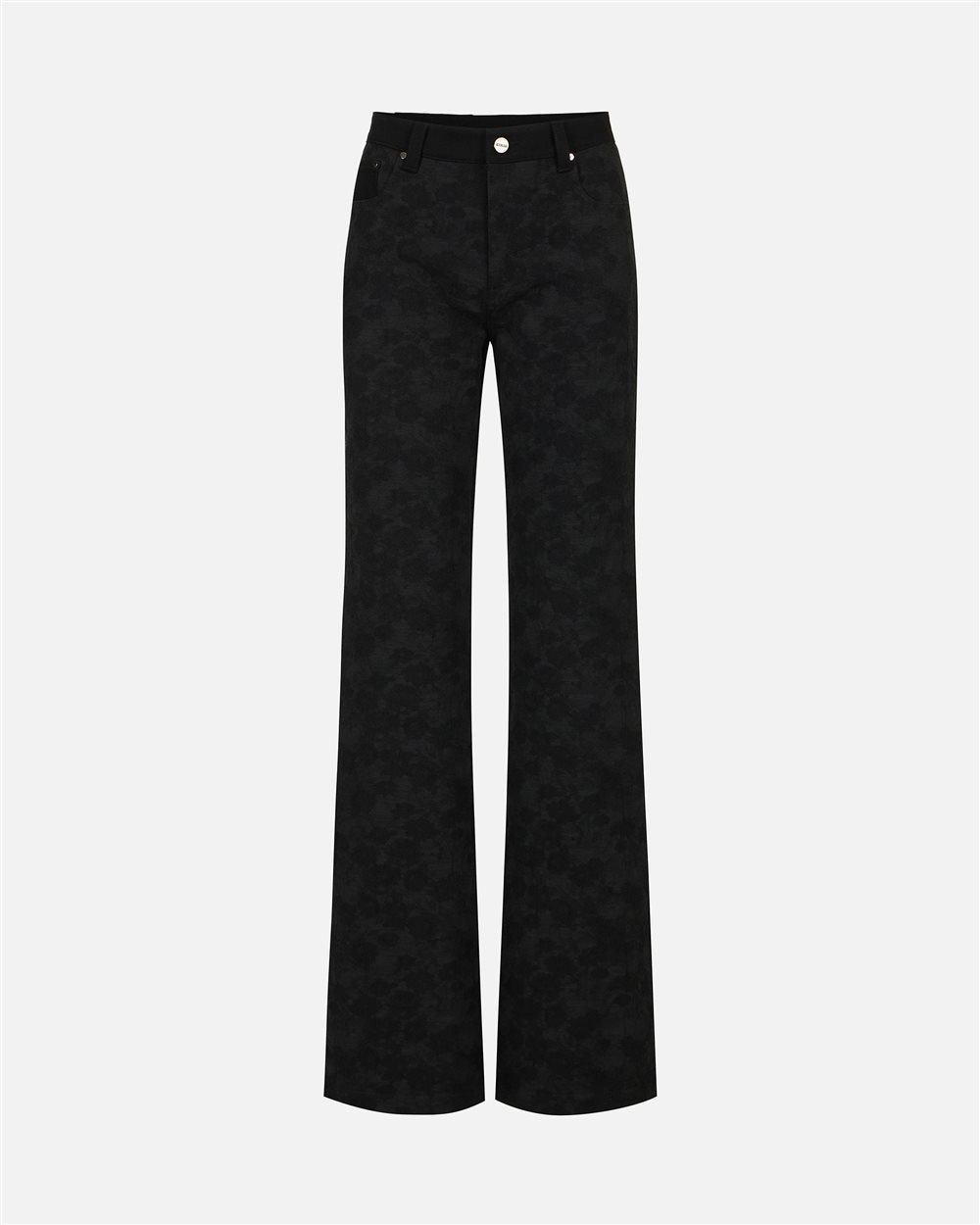 Black regular fit pants in technical jacquard fabric | ICEBERG