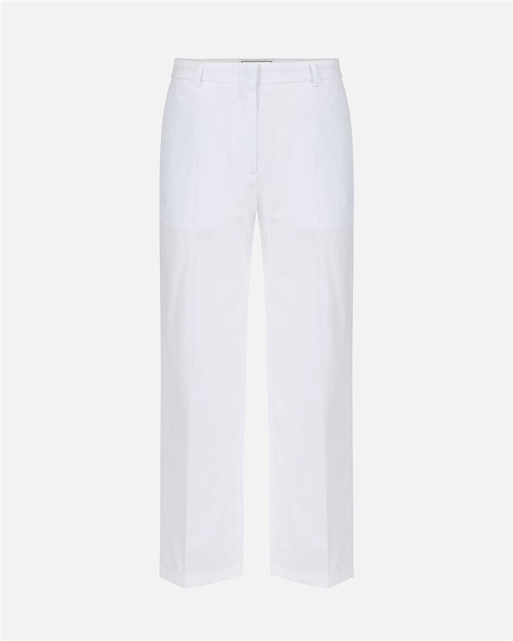 Optic white regular fit cotton poplin pants | ICEBERG