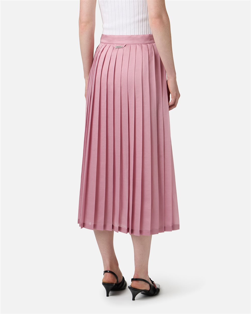 Regular fit pink muslin pleated skirt | ICEBERG