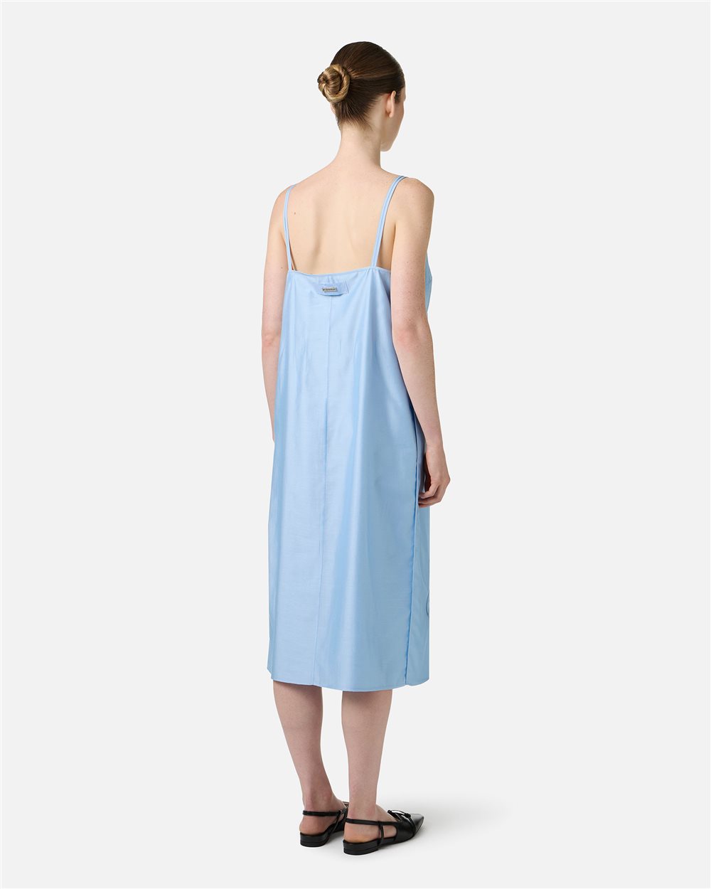 blue muslin dress Bell Sleeve Muslin Dress