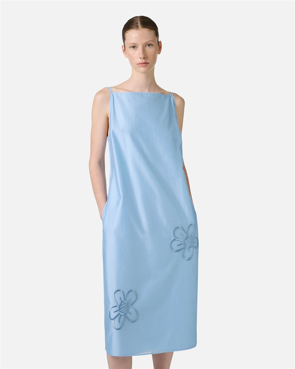 pale blue sheath dress KissProm Spaghetti Straps Lace Short Homecoming Dresses, Sky / 16 Tailored in a sleek sheath cut Light blue muslin sheath dress