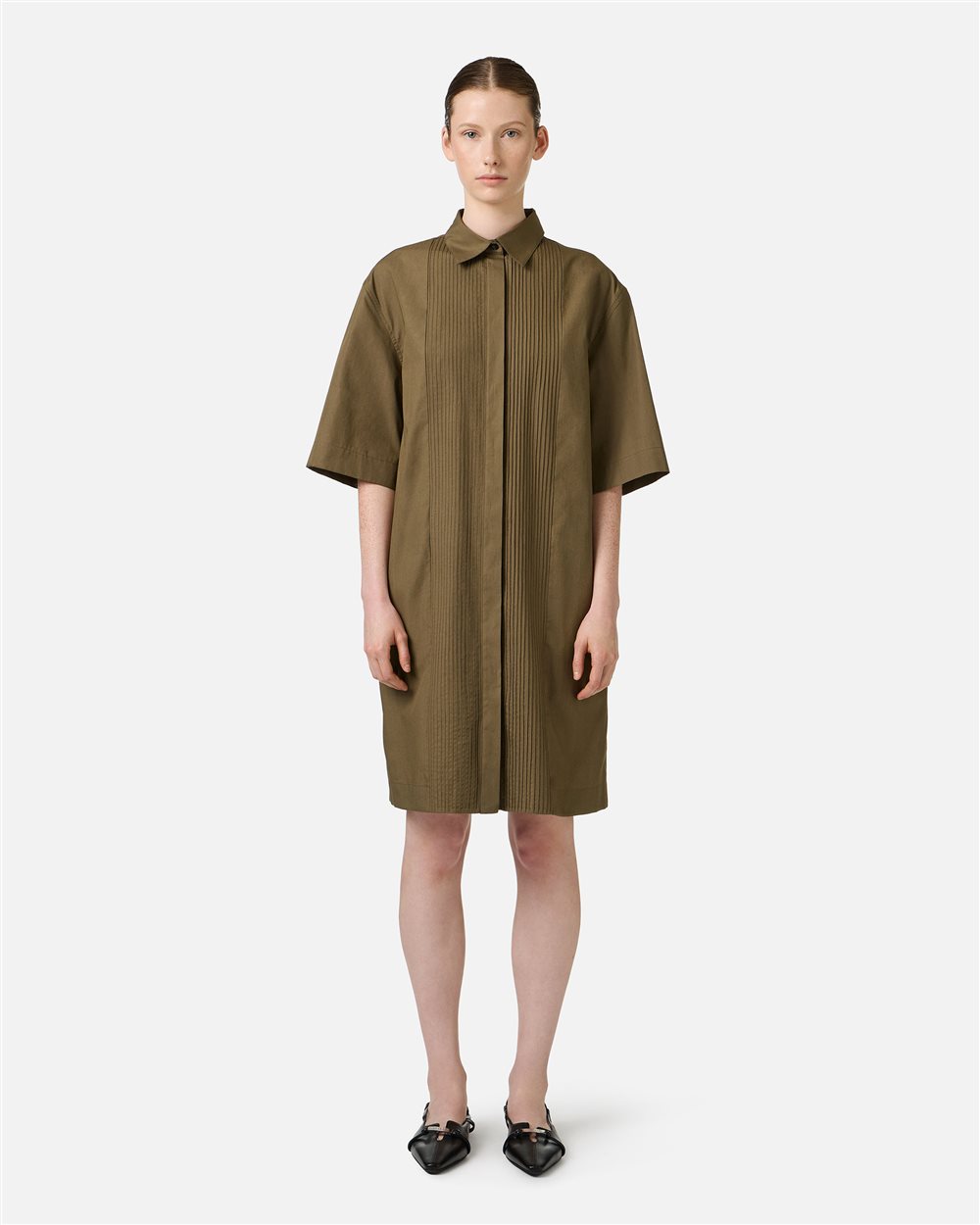 khaki a line dress Bustier A Line Midi Dress Khaki