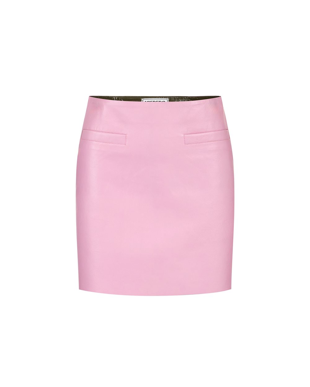 Mini fit pink two-tone nappa leather skirt | ICEBERG