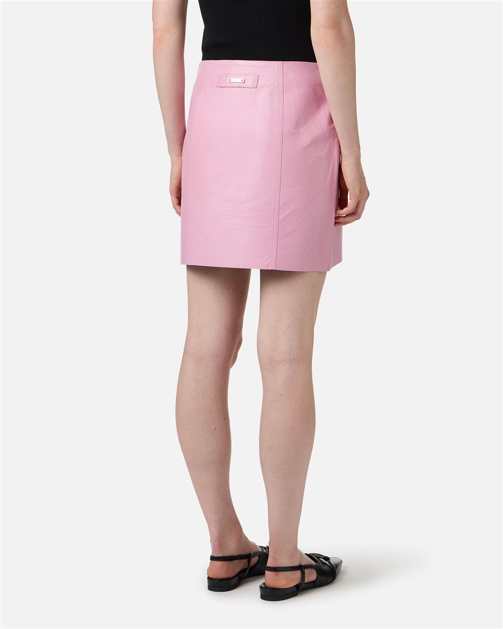Mini fit pink two-tone nappa leather skirt | ICEBERG