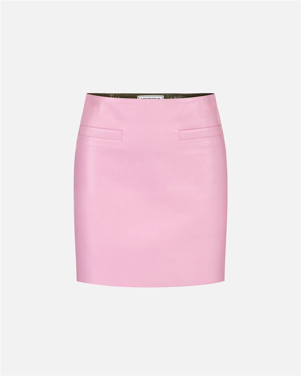 Mini fit pink two-tone nappa leather skirt | ICEBERG