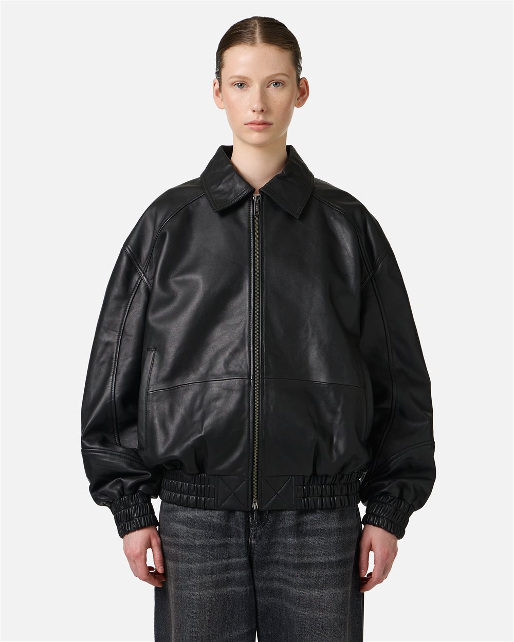 A-2“Classic“black“羊革 “短丈“bomber jacket NM-Fashions LEATHER BOMBER JACKET BROWN Mens A2 Goatskin WW2