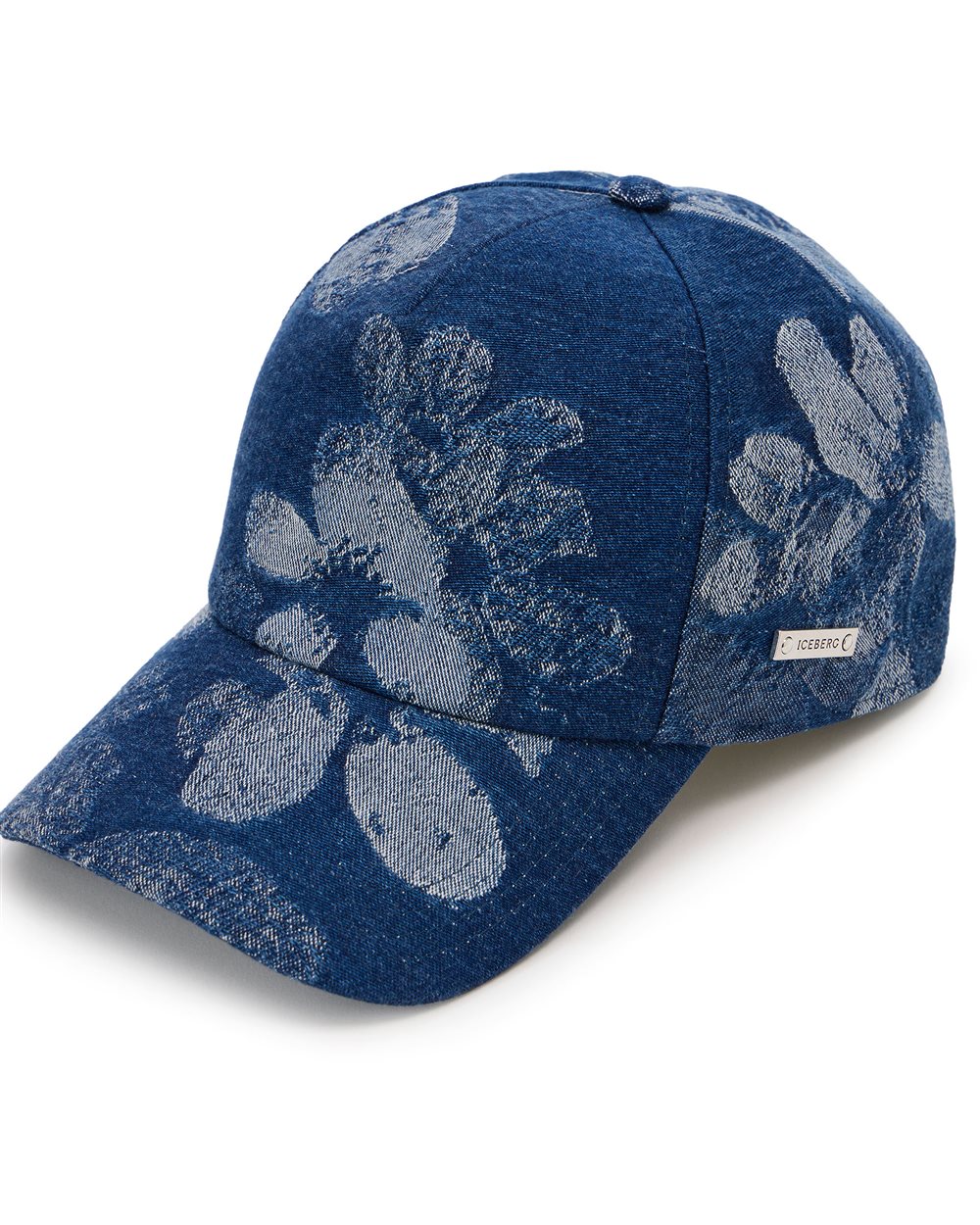 Indigo floral jacquard denim baseball cap | ICEBERG
