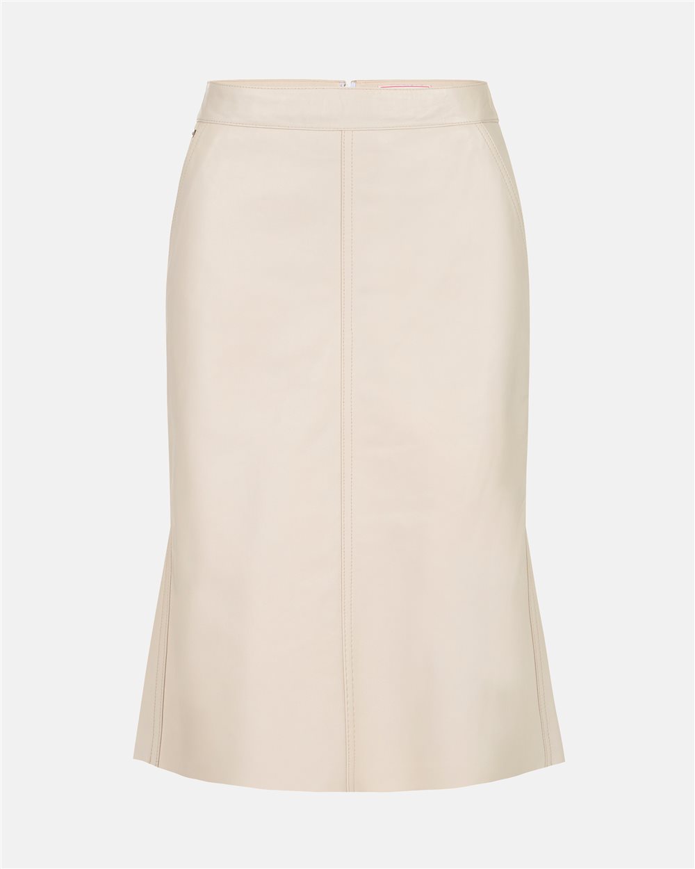 Leather ecru midi skirt with ruffle | ICEBERG