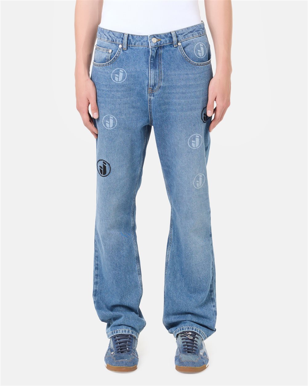 Loose fit indigo 5-pocket cotton denim pants | ICEBERG