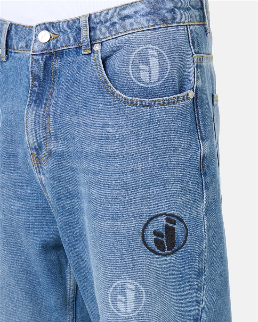 パンツ 5 Pocket Sarrouel Denim Pants - Indigo Loose fit indigo 5-pocket cotton denim pants | ICEBERG