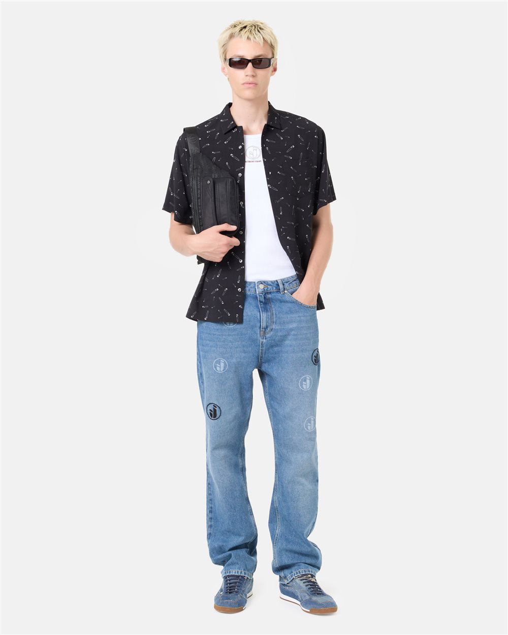 Loose fit indigo 5-pocket cotton denim pants | ICEBERG