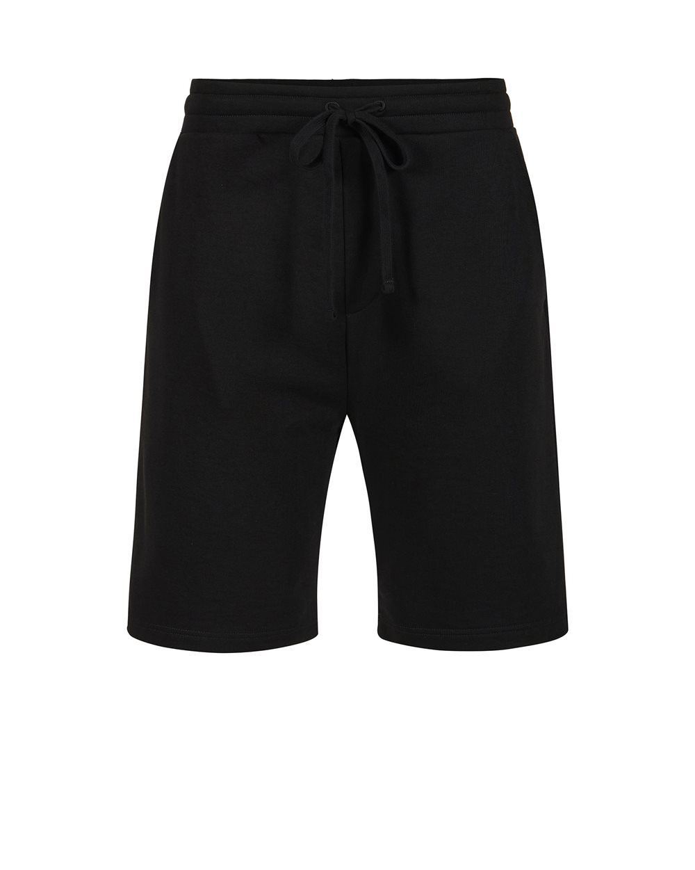 Black slim fit cotton fleece Bermuda shorts | ICEBERG