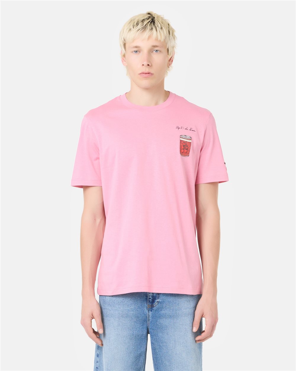 Regular fit girls pink T-shirt in cotton jersey, featuring a
