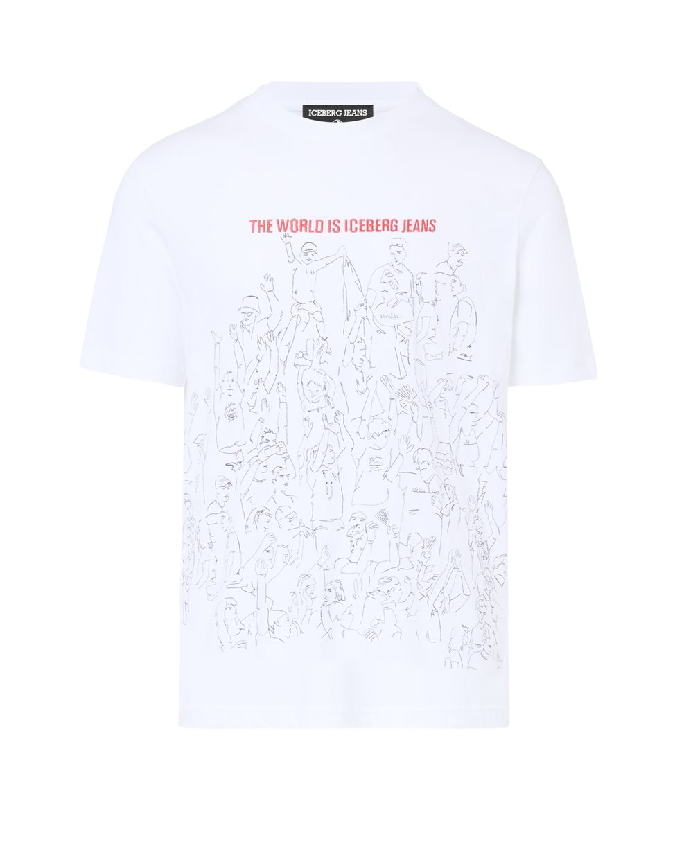 Optic white, regular fit cotton jersey T-shirt | ICEBERG