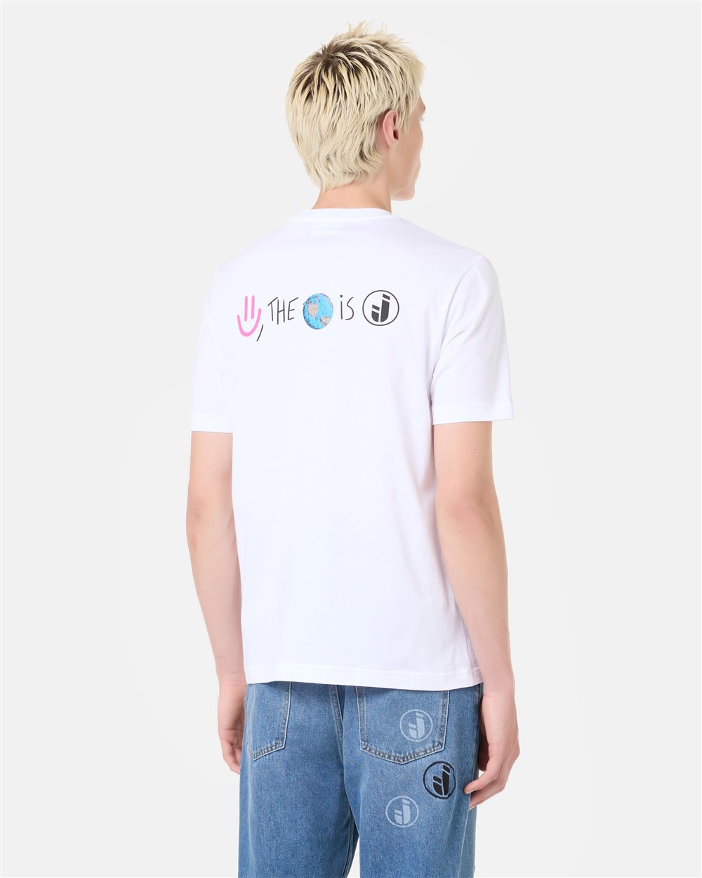 Optic white, regular fit cotton jersey T-shirt | ICEBERG