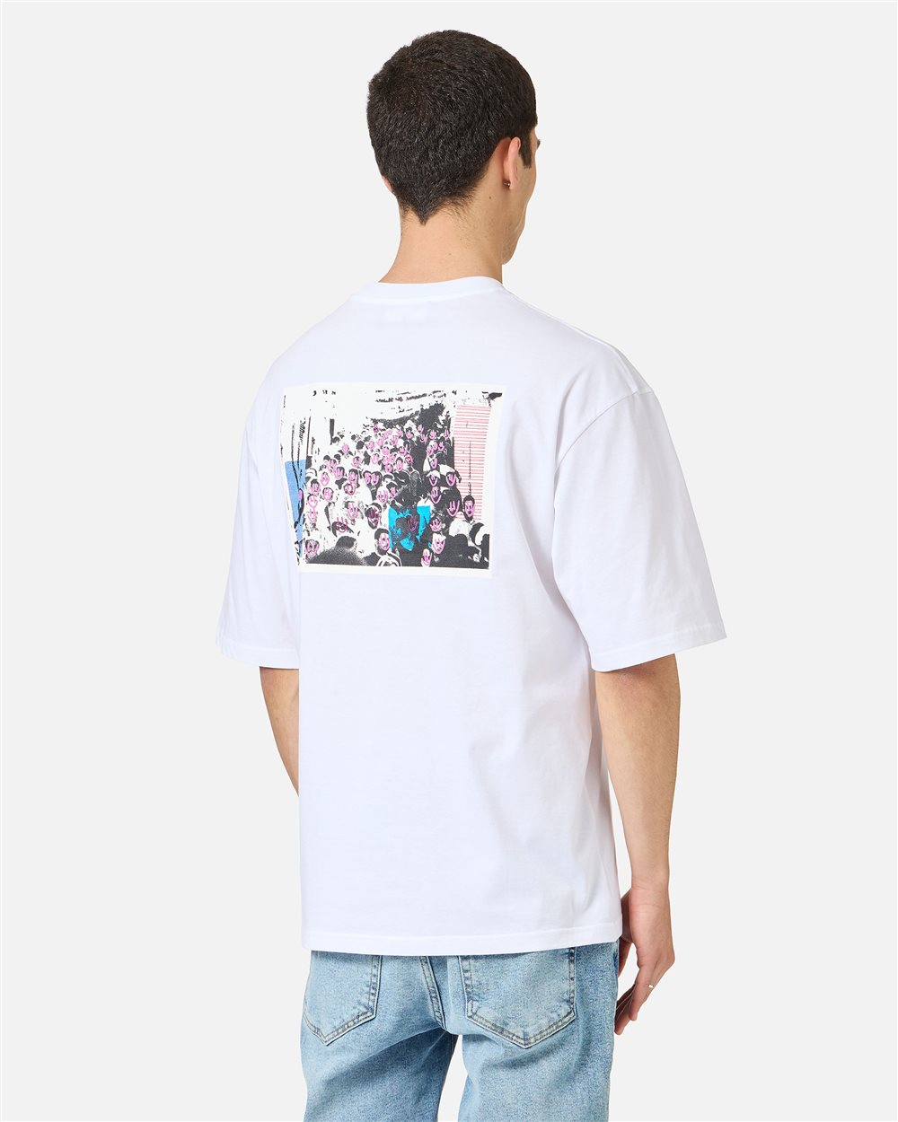 Relaxed fit optic white cotton jersey T-shirt with print | ICEBERG