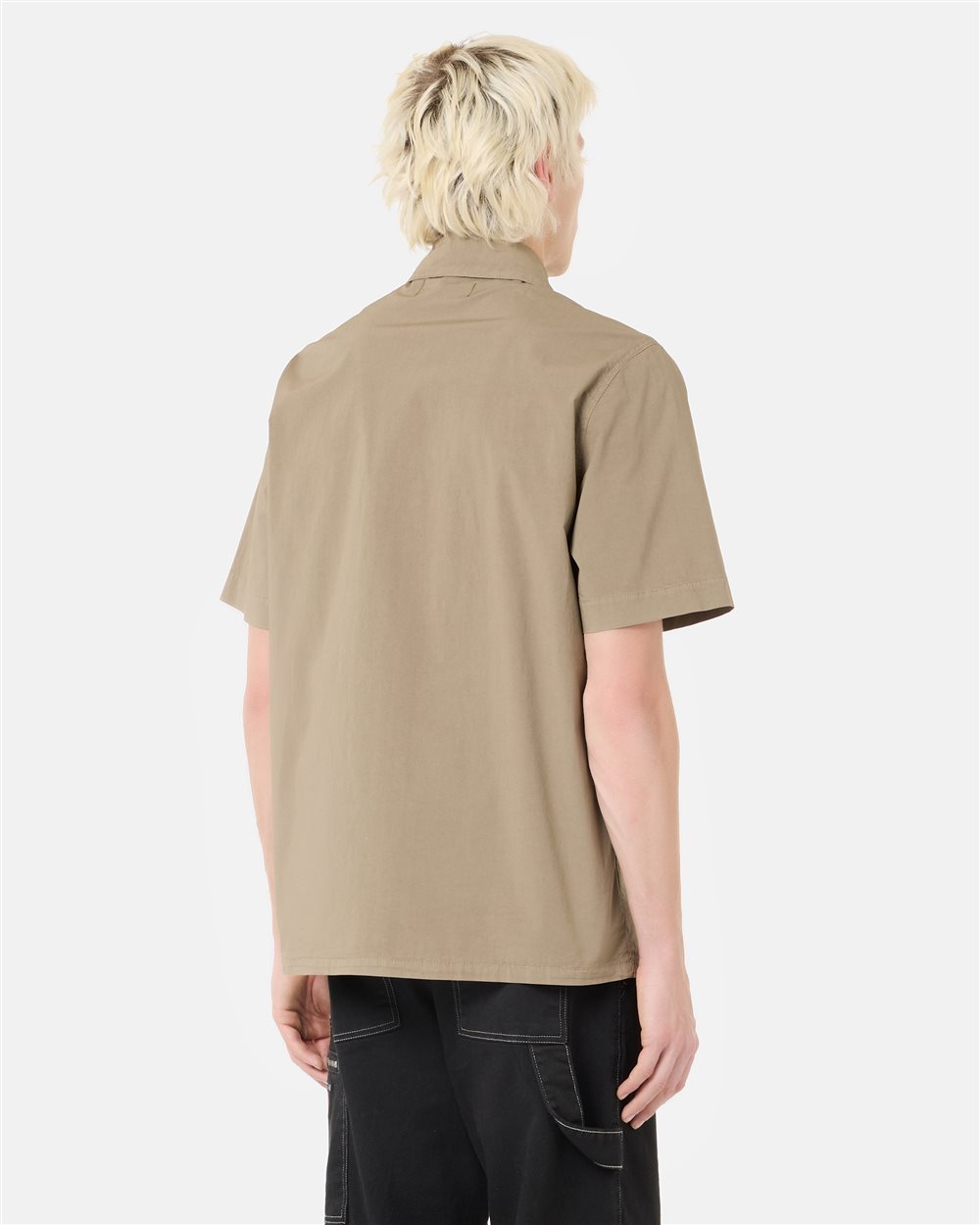 Sage green short-sleeved shirt in cotton parachute fabric | ICEBERG