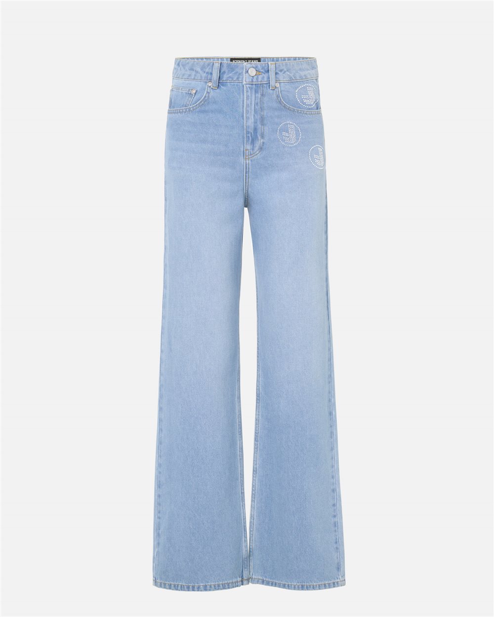 5-pocket faded blue boyfriend fit cotton denim pants | ICEBERG