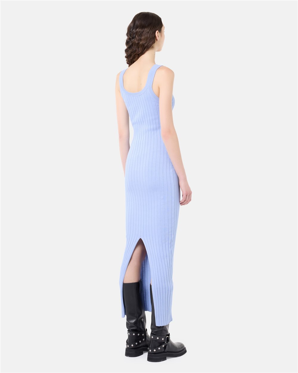 Light blue slip dress in pure ribbed cotton | ICEBERG