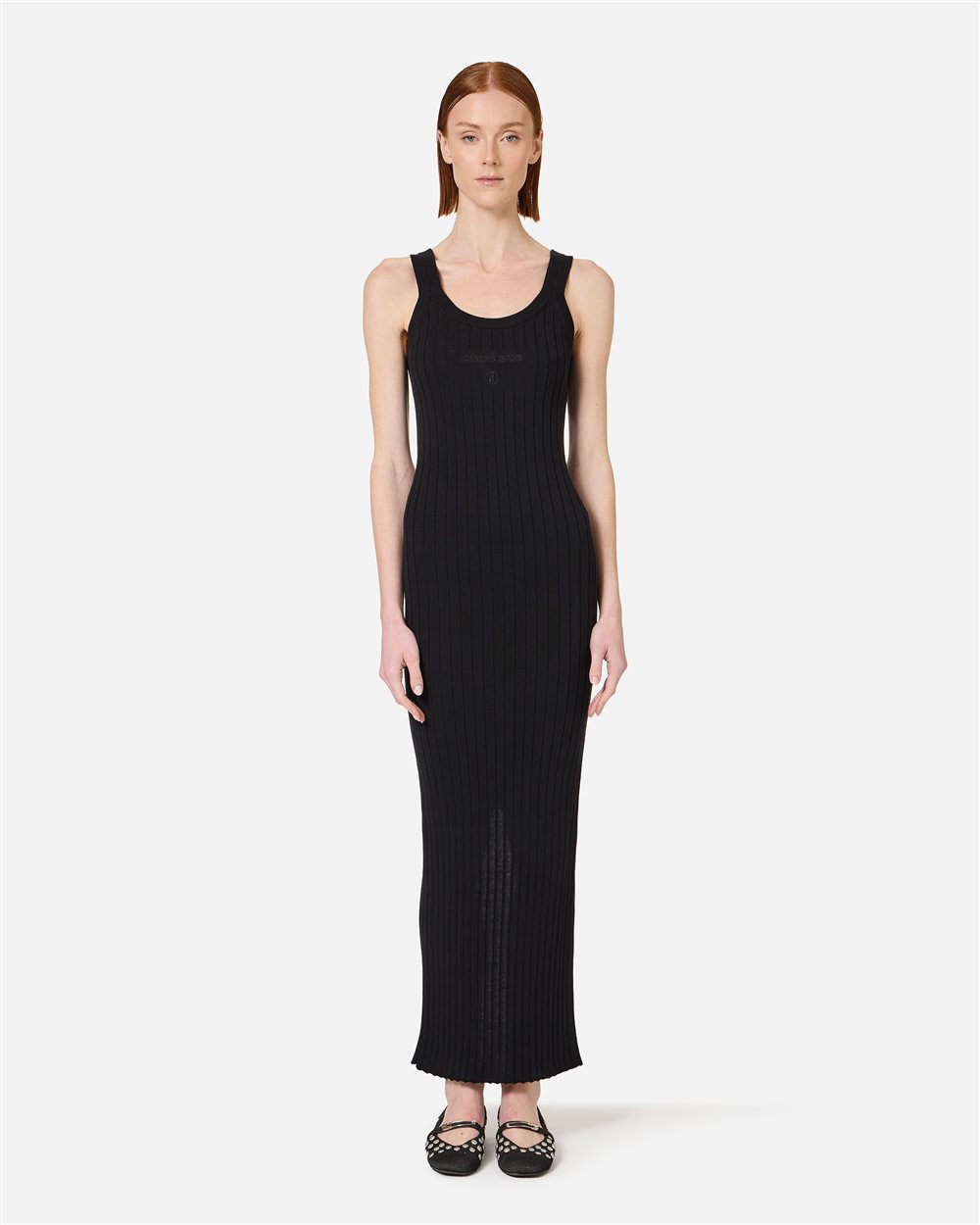 cotton ribbed dress High Twist Cotton Ribbed Knit Dress