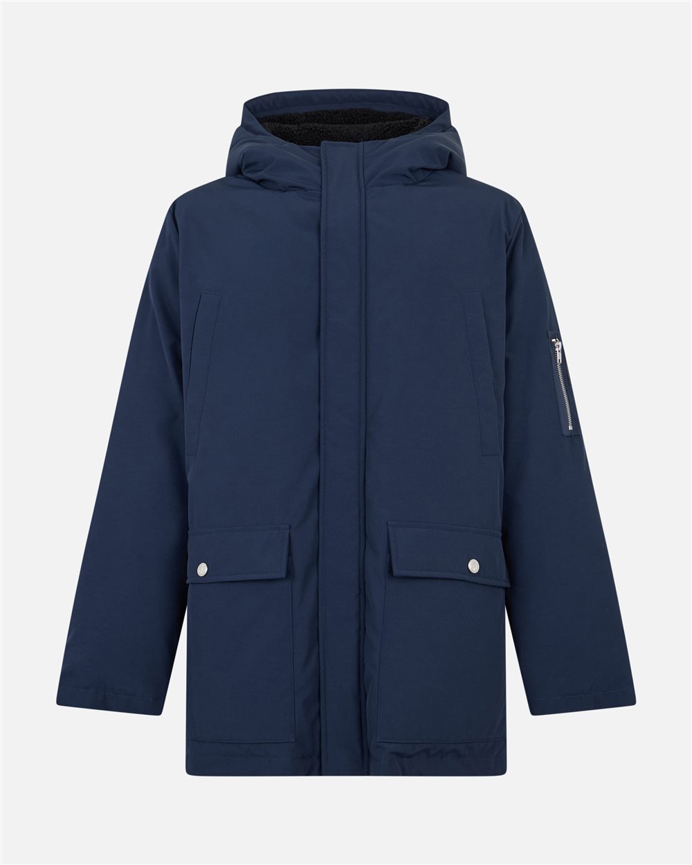 Jacket in nylon Parka Jacket fit with embroidery and zip detail